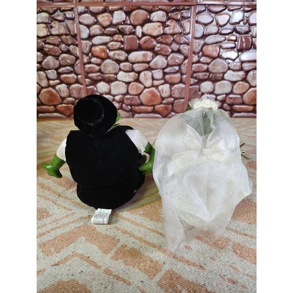 Vtg Frog Set Mr. & Mrs. Pondhopper Bride & Groom Wedding Collectible Frog Couple - Picture 4 of 8